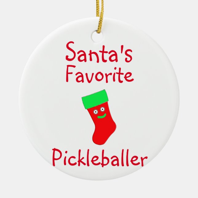 Santa's Lieblings-Pickleballer-Ornament Keramik Ornament (Vorne)