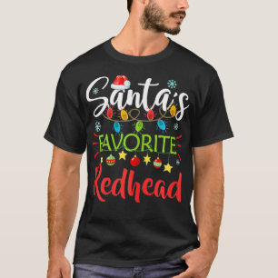 Santas Lieblings-Rothaarige Weihnachtslicht Santa T-Shirt