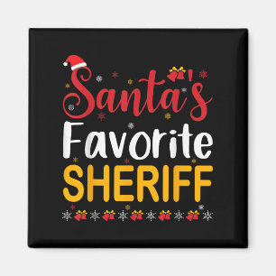 Santas Lieblings-Sheriff passende Familien-Pyjama Magnet