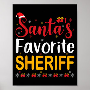 Santas Lieblings-Sheriff passende Familien-Pyjama  Poster