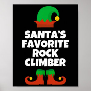 Santas Lieblings-Steinkletterer-Mütze Weihnachten  Poster
