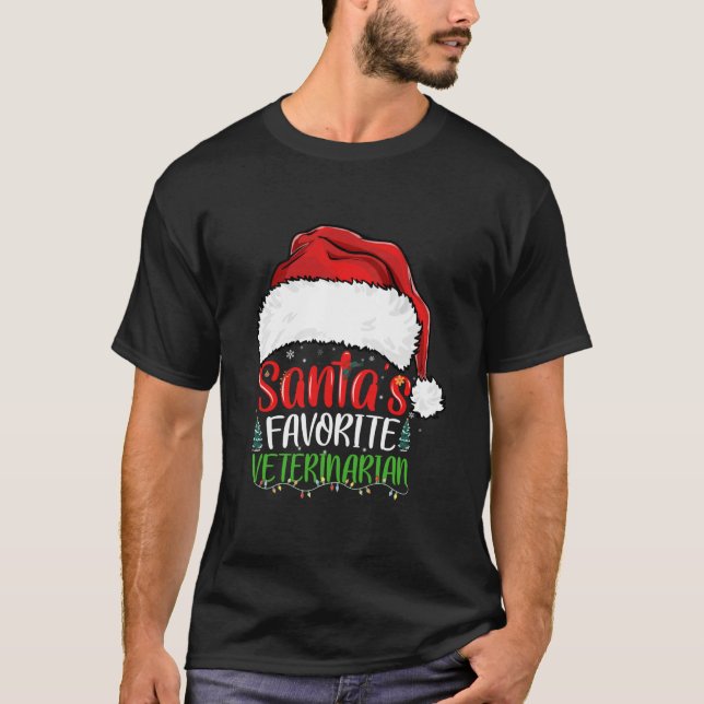 Santa's Lieblings-Veterinär Funny Christmas Vete T-Shirt (Vorderseite)