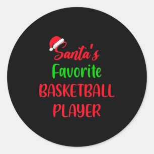 Santas Lieblingsbasketballspieler Basketball Chri Runder Aufkleber