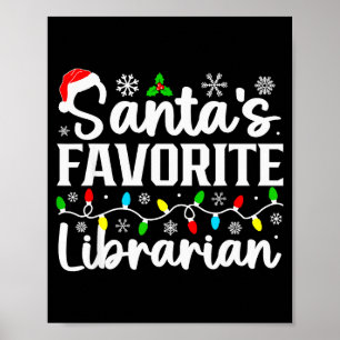 Santas Lieblingsbibliothekarin Lustiges Weihnachte Poster