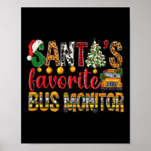 Santas Lieblingsbusbetreuer Weihnachten Kinder Jun Poster