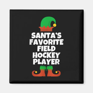 Santas Lieblingsfeldhockeyspieler Hut Weihnachten  Magnet