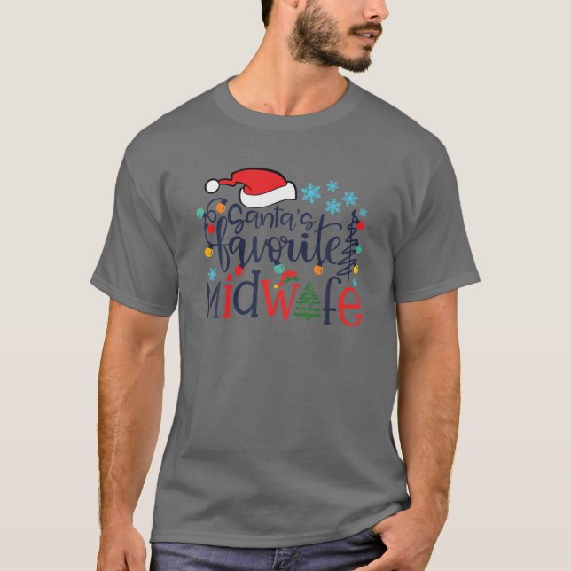 Santa's Lieblingsfrau Midfrau Merry Christmas Midf T-Shirt (Vorderseite)