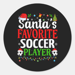 Santa's Lieblingsfußballspieler Xmas Lustiger Chri Runder Aufkleber