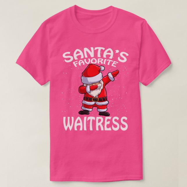 Santas Lieblingskellner Weihnachten T-Shirt (Design vorne)