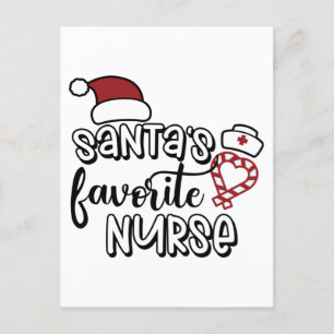 Santas Lieblingskrankenschwester dankbare Weihnach Postkarte