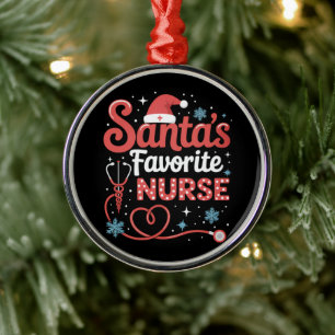 Santa's Lieblingskrankenschwester Weihnachten  Ornament Aus Metall