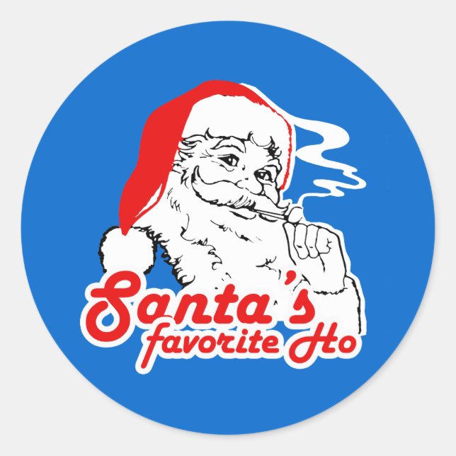 SANTA'S LIEBLINGSLEITER HO RUNDER AUFKLEBER (Vorderseite)