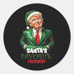 Santas Lieblingspräsident lustiger Trump Runder Aufkleber