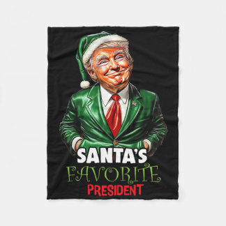 Santas Lieblingspräsident lustiger Trump Weihnacht Fleecedecke