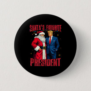 Santas Lieblingspräsident Weihnachten Trump 47. Vo Button