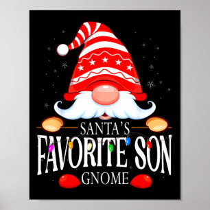 Santas Lieblingssohn Gnom passend Weihnachten Paja Poster