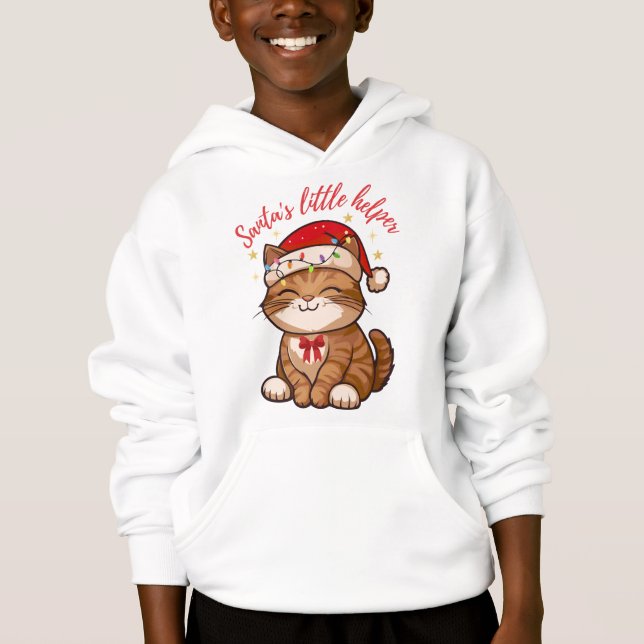  Santa's Little Helper Cat Christmas  Hoodie (Vorderseite)