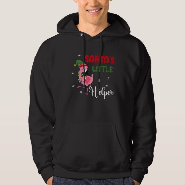 santa's little helper flamingo elf merry christmas hoodie (Vorderseite)