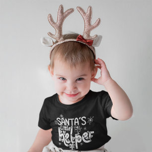 Santas Little Helper Herz Weiß Schrift Geschenk Mo Baby T-shirt