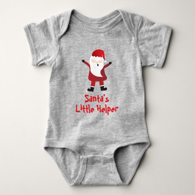Santas Little Helper Niedlich Santa Claus Red Baby Strampler (Vorderseite)