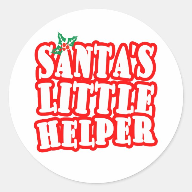 Santas Little Helper Runder Aufkleber (Vorderseite)