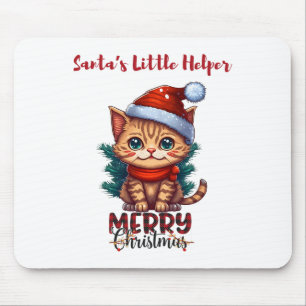 Santa's Little Helper- Süße Katze Frohe Weihnachte Mousepad