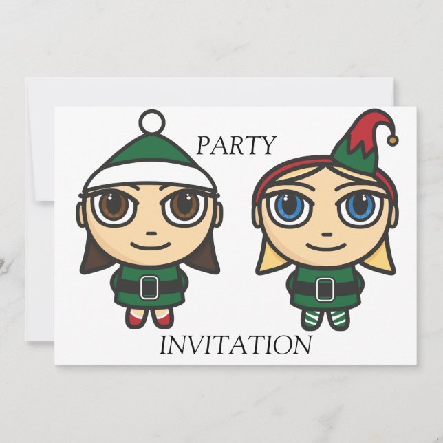 Santas Little Helpers Party Einladung (Vorderseite)