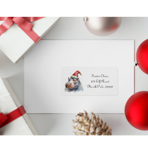 Santa's Little Hippo, individuell Adressaufkleber
