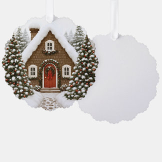 Santas Lodge Ornament Karte