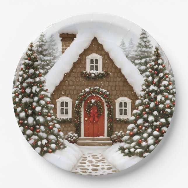 Santas Lodge Pappteller (Vorderseite)