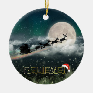 Santa's Midnight Ride Christmas Ornament