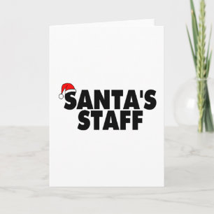 Santas Mitarbeiterstab Feiertagskarte