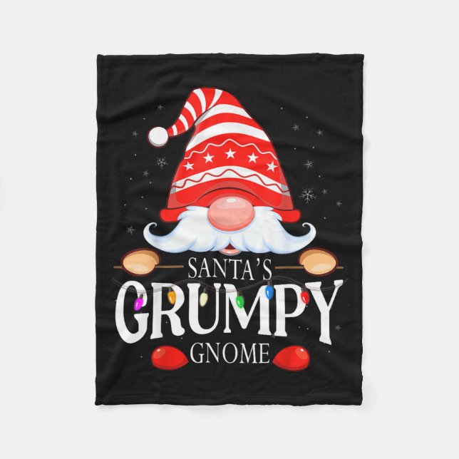 Santa's Mpy Gnome Matching Christmas Pajama  Fleecedecke (Vorderseite)