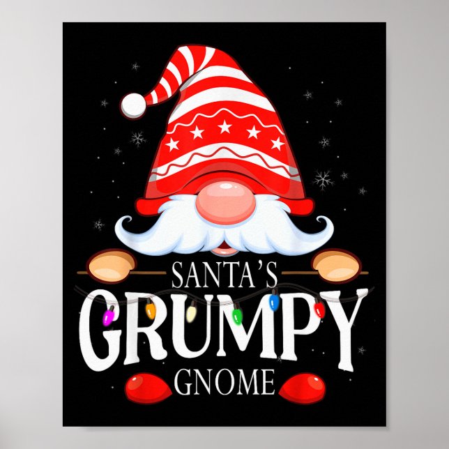 Santa's Mpy Gnome Matching Christmas Pajama  Poster (Vorne)