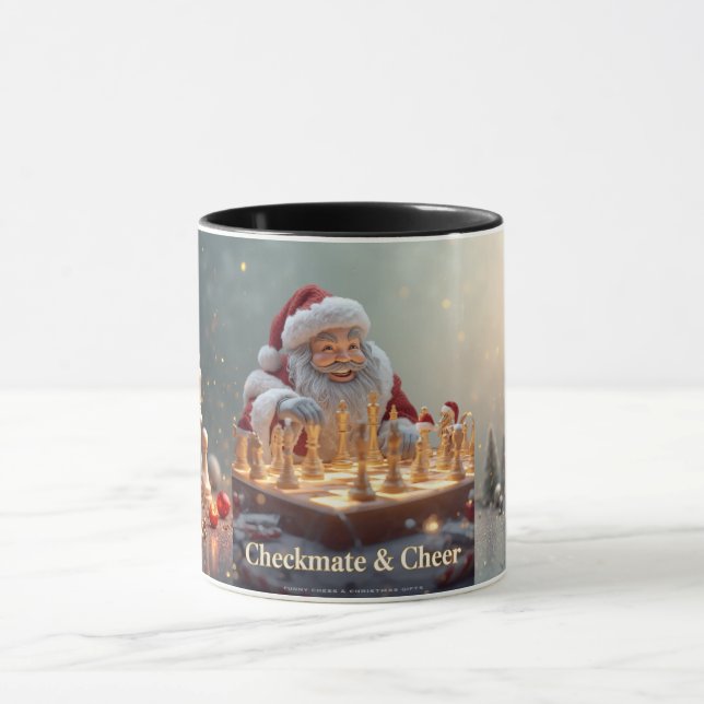 Santas nächster Zug – Lustiger Schach-Weihnachtsbe Tasse (Zentrum)