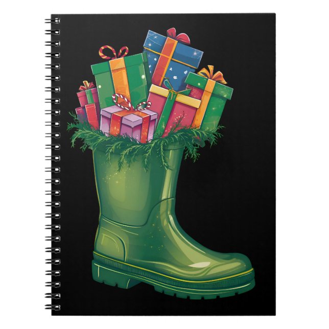 Santas neue Stiefel Notizblock (Vorderseite)