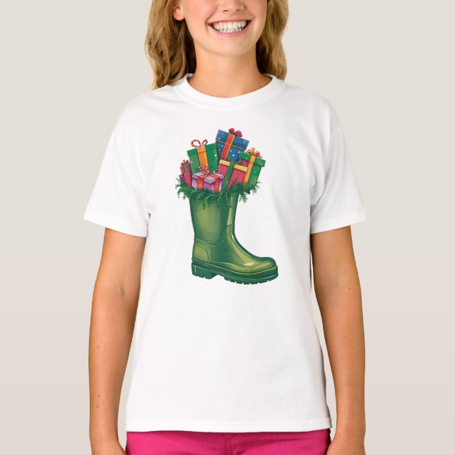 Santas neue Stiefel T-Shirt (Vorderseite)