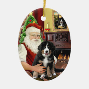 Santas new- Bernese Mountain Dog Puppy (L) Keramik Ornament