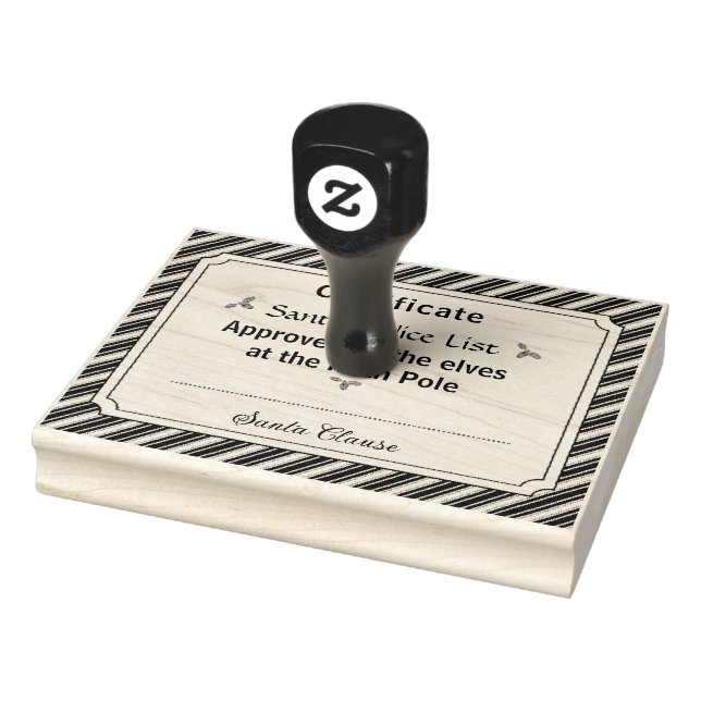Santa's Nice List Certificate Wood Art Stamp Gummistempel (Stempel)