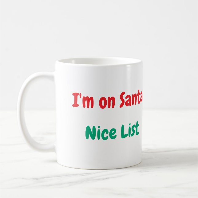 Santas Nice List Tasse - Weihnachten (Links)