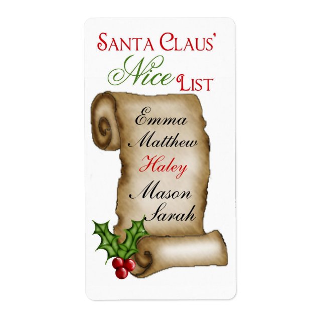 Santas Nice Liste Geschenkklammern (Vorne)