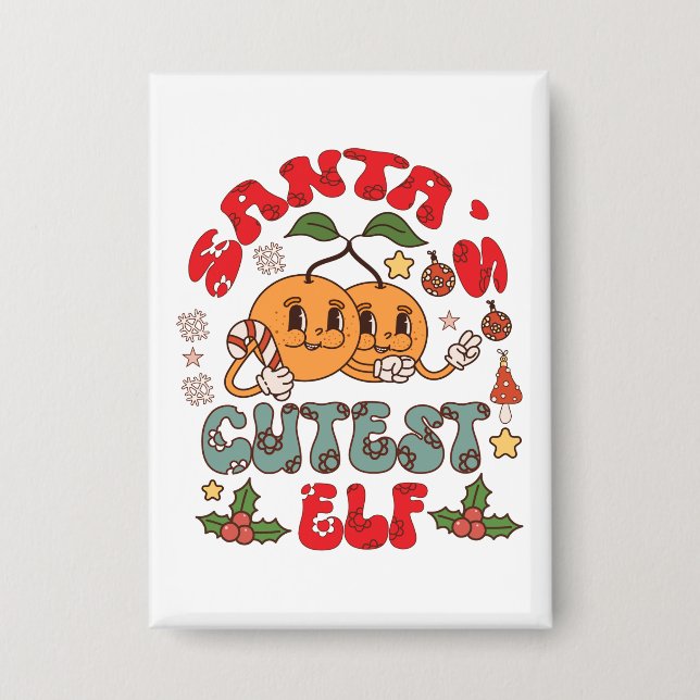 Santa's Niedlicher Elf Sublimation-80881 Button (Vorderseite)