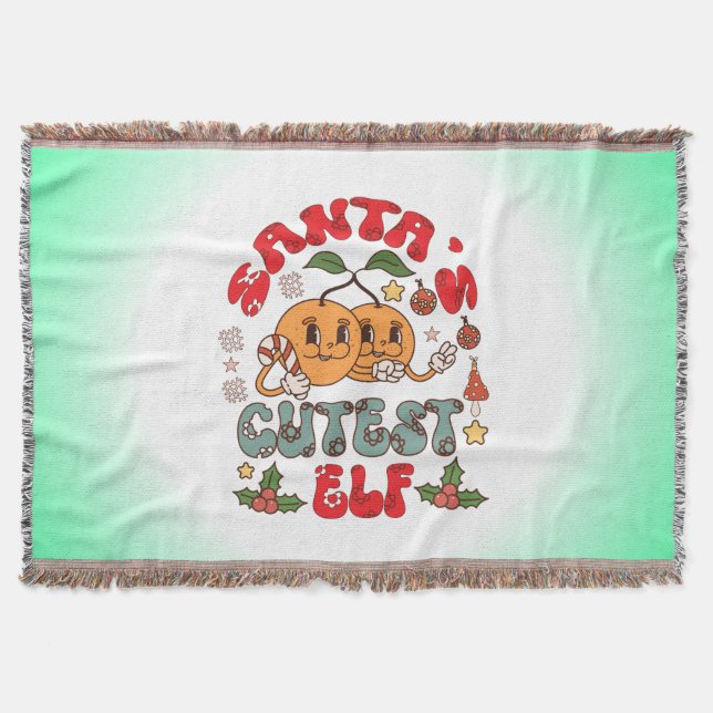 Santa's Niedlicher Elf Sublimation-80881 Decke (Vorderseite)