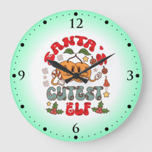 Santa's Niedlicher Elf Sublimation-80881 Große Wanduhr