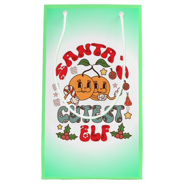 Santa's Niedlicher Elf Sublimation-80881 Kleine Geschenktüte (Vorderseite)