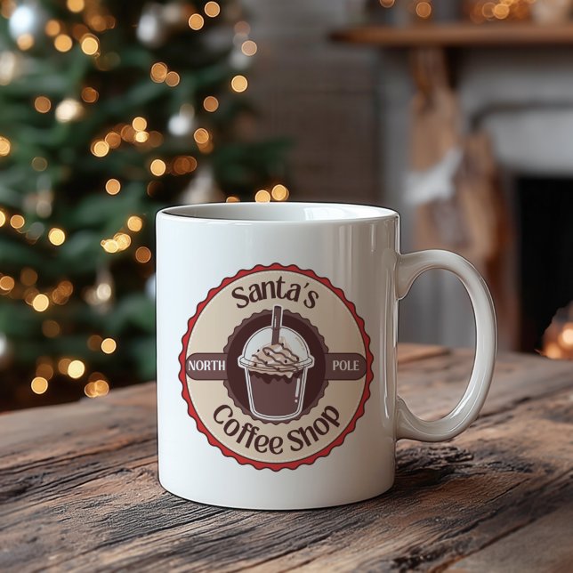 Santa's North Pole Coffee Shop Christmas Mug Kaffeetasse (Von Creator hochgeladen)
