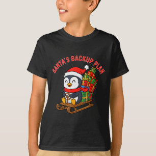 Santas Notfallplan Süßes Pinguin-Weihnachtsdesign T-Shirt