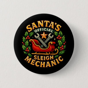 Santas offizieller Schlittenmechaniker Lustiges We Button