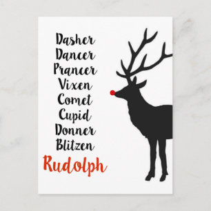 Santa's Reindeer   Postcard Feiertagspostkarte