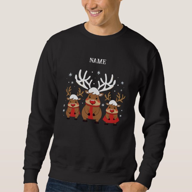 Santas Reindeer Squad Crew Festival Sweatshirt (Vorderseite)